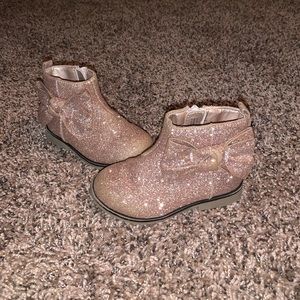 Rose gold glitter boots